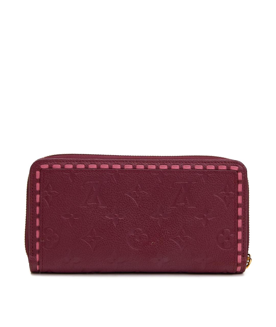 LOUIS VUITTON Бордовый кожаный кошелек, фото 3