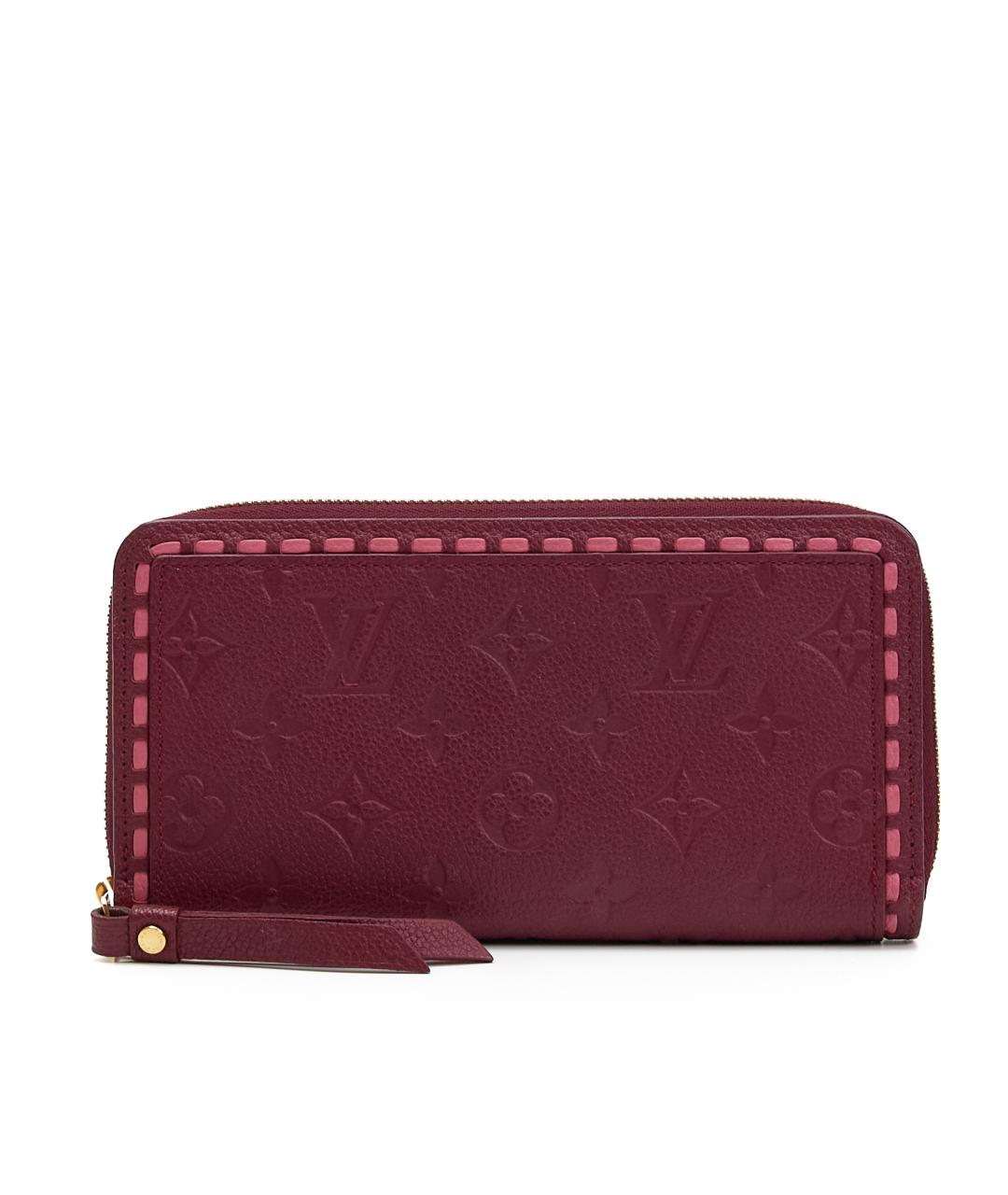 LOUIS VUITTON Бордовый кожаный кошелек, фото 1