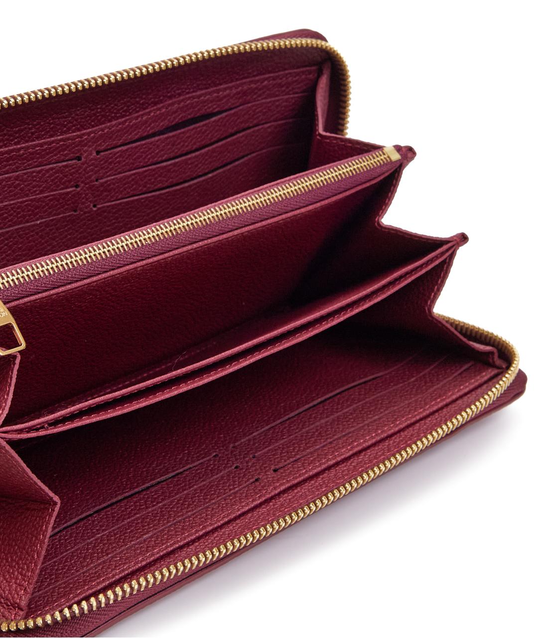 LOUIS VUITTON Бордовый кожаный кошелек, фото 4