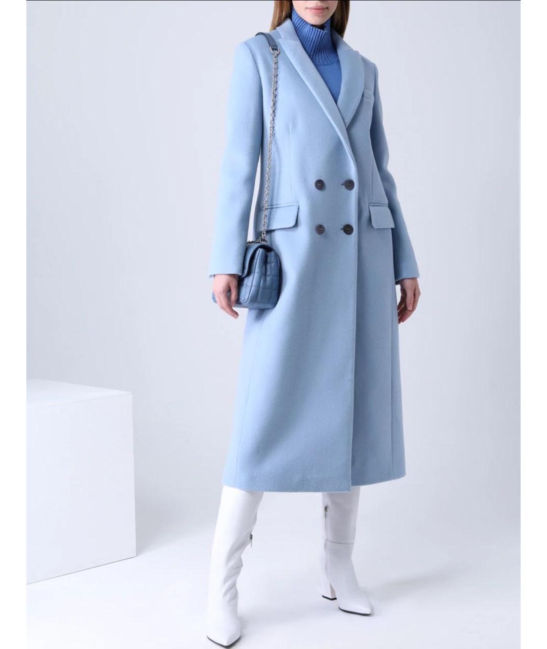 LORENA ANTONIAZZI Голубое шерстяное пальто, фото 2