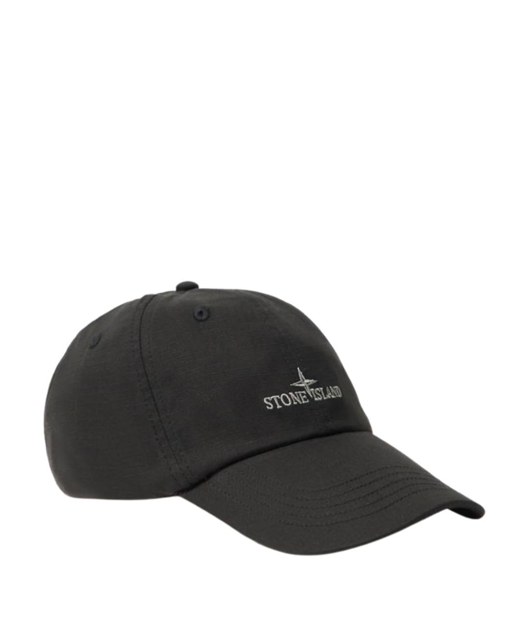 STONE ISLAND Черная хлопковая кепка/бейсболка, фото 1