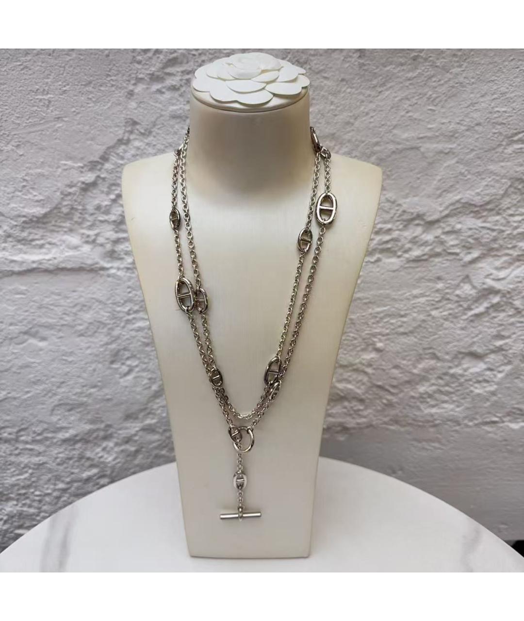 HERMES Серебряное серебряное колье, фото 6