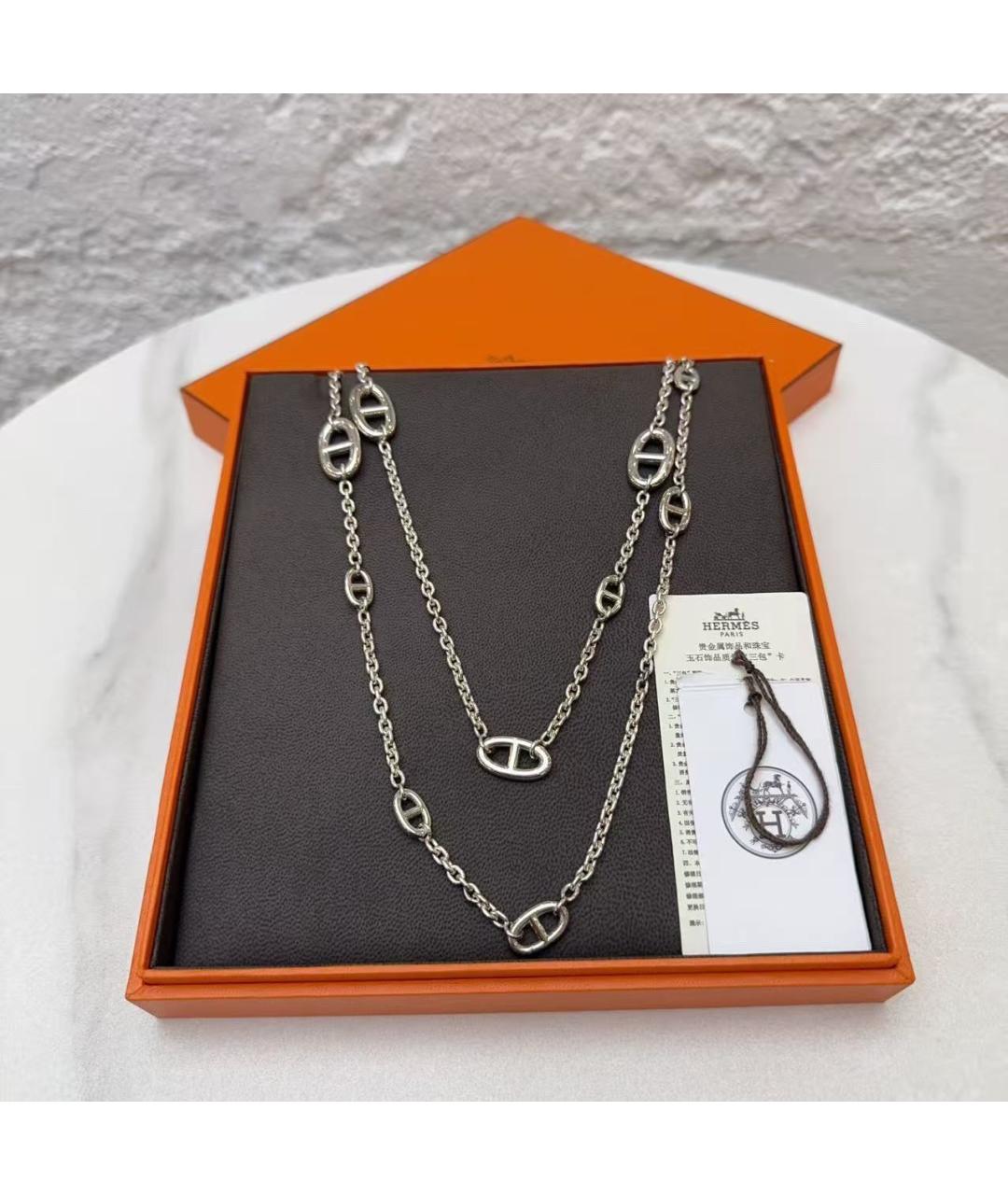 HERMES Серебряное серебряное колье, фото 3