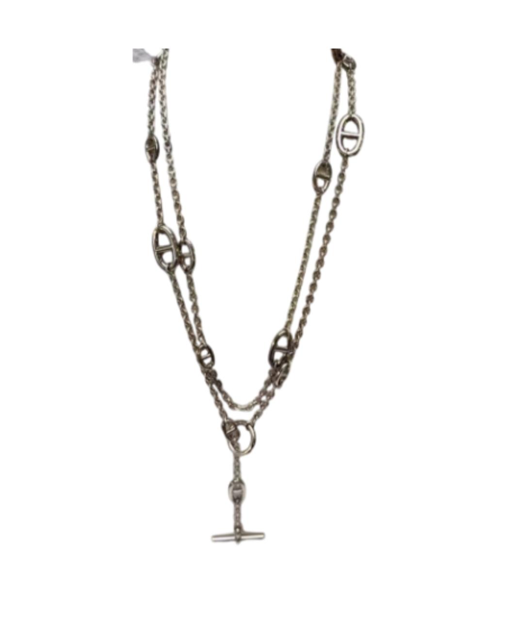 HERMES Серебряное серебряное колье, фото 2