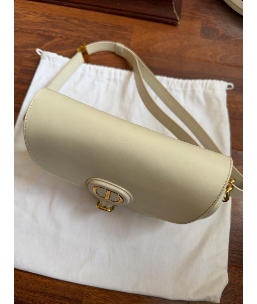 CHRISTIAN DIOR Белая кожаная сумка через плечо, фото 2