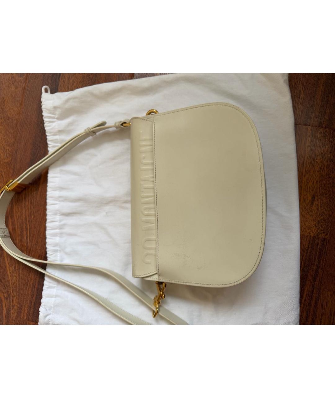 CHRISTIAN DIOR Белая кожаная сумка через плечо, фото 3