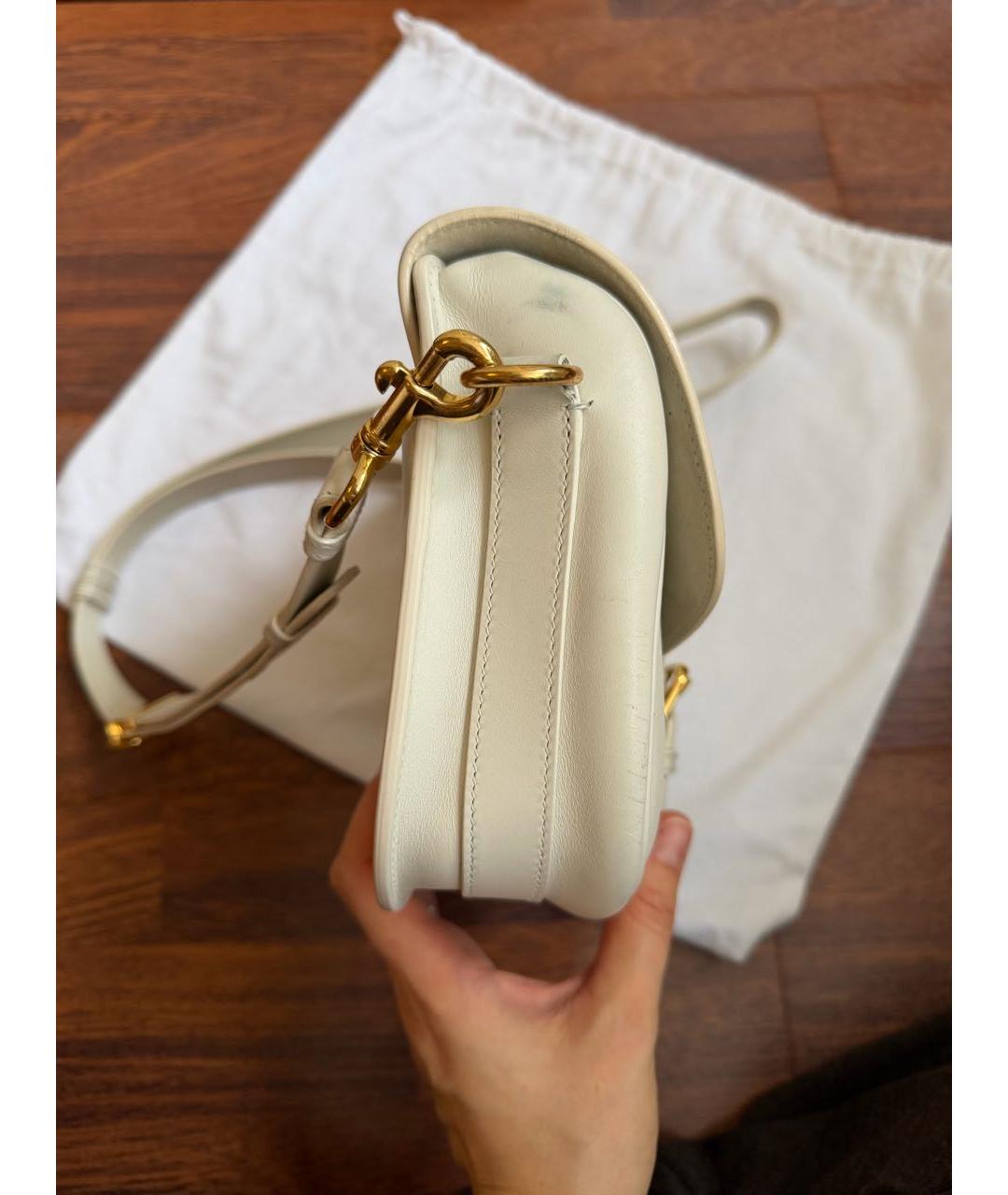 CHRISTIAN DIOR Белая кожаная сумка через плечо, фото 6