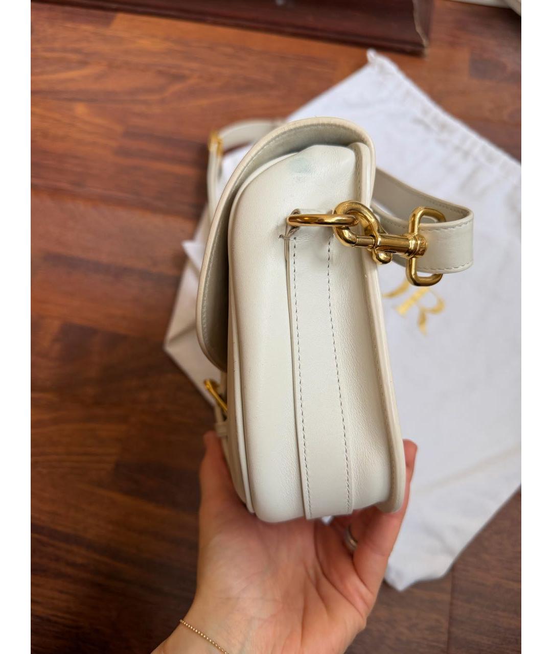 CHRISTIAN DIOR Белая кожаная сумка через плечо, фото 5