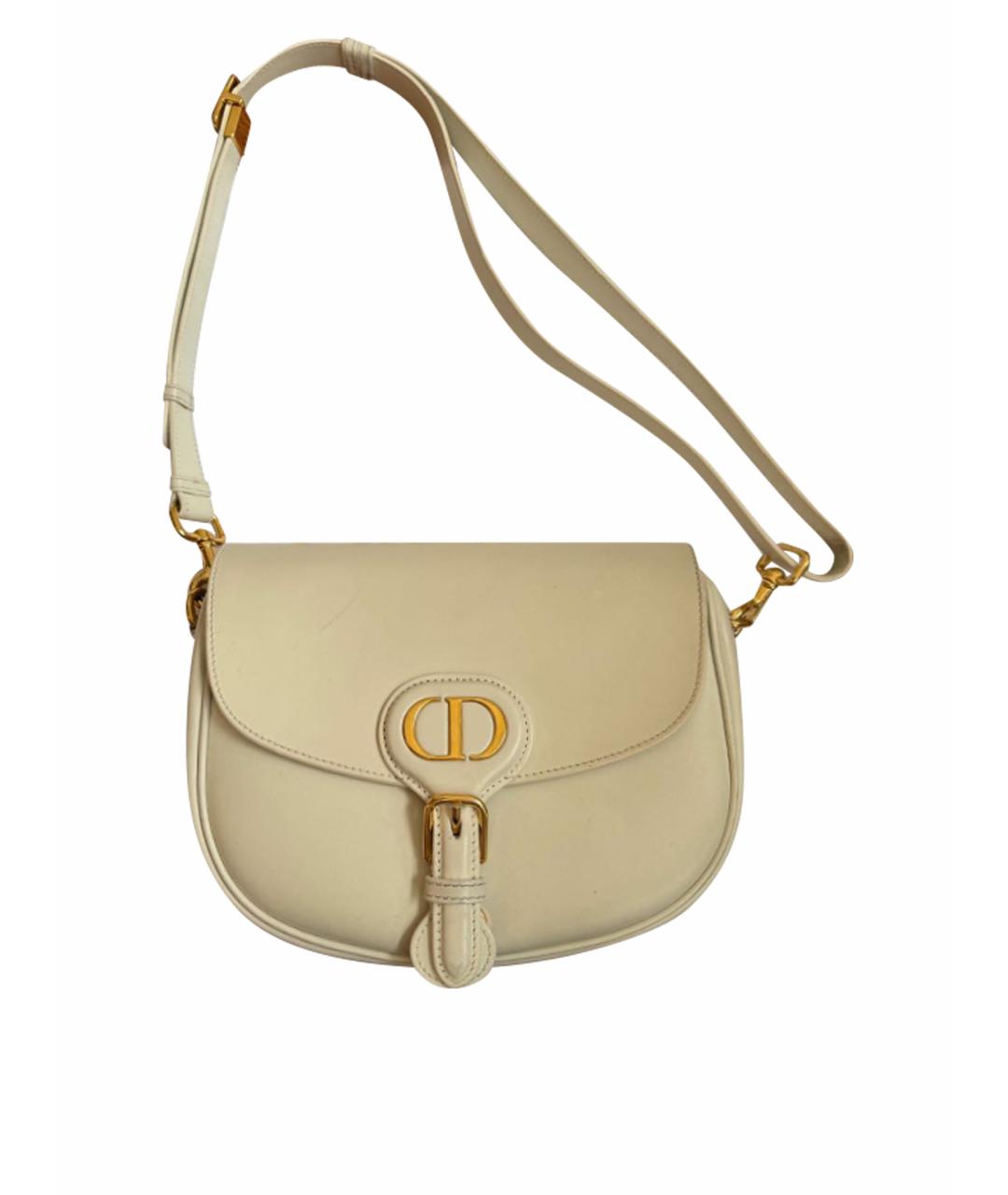 CHRISTIAN DIOR Белая кожаная сумка через плечо, фото 9