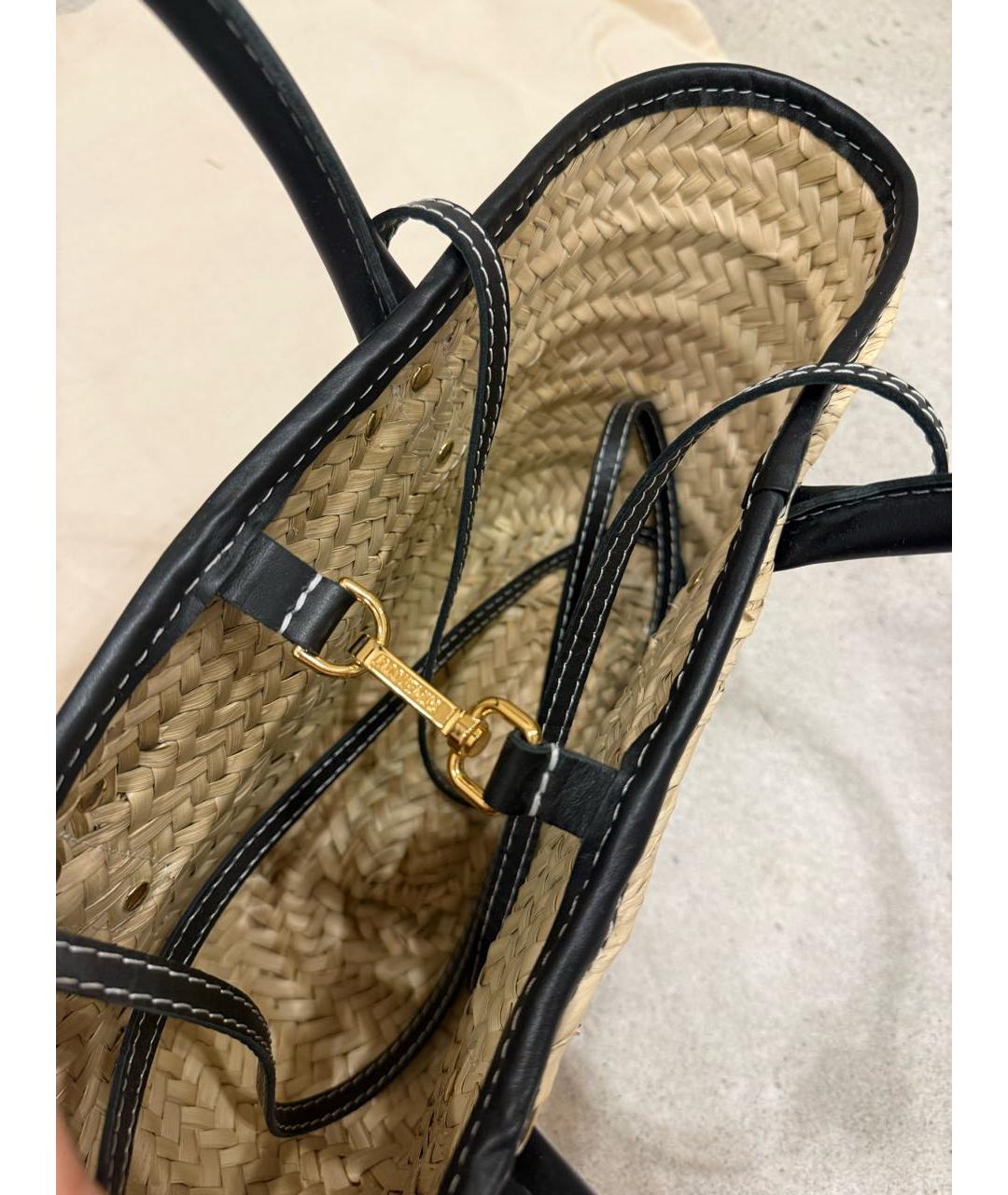 JACQUEMUS Черная пелетеная пляжная сумка, фото 7