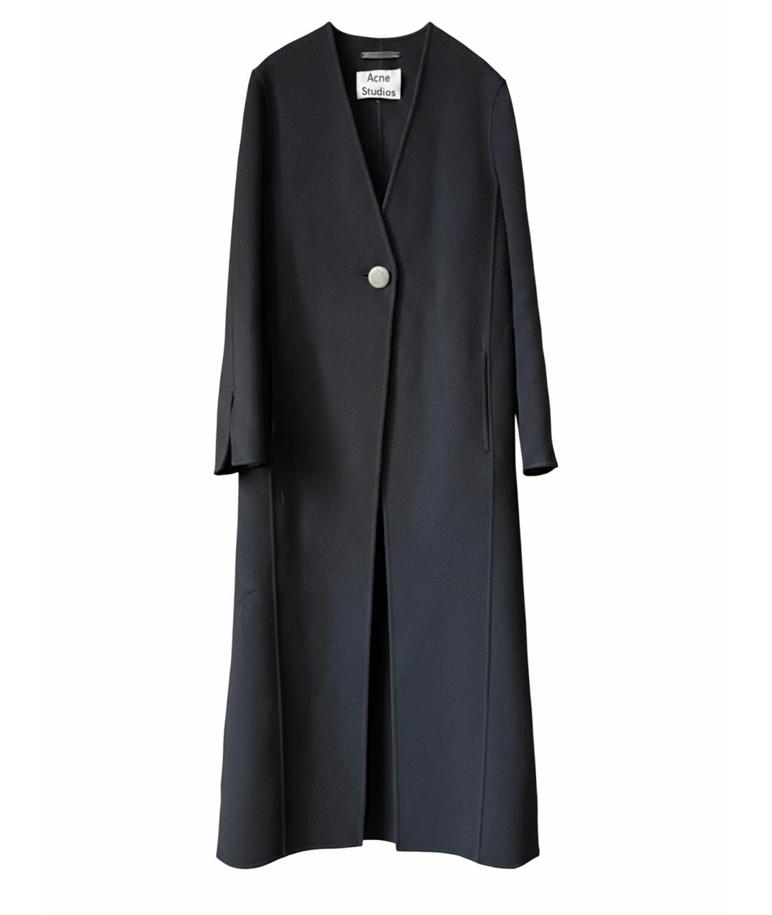 ACNE STUDIOS Черное шерстяное пальто, фото 1