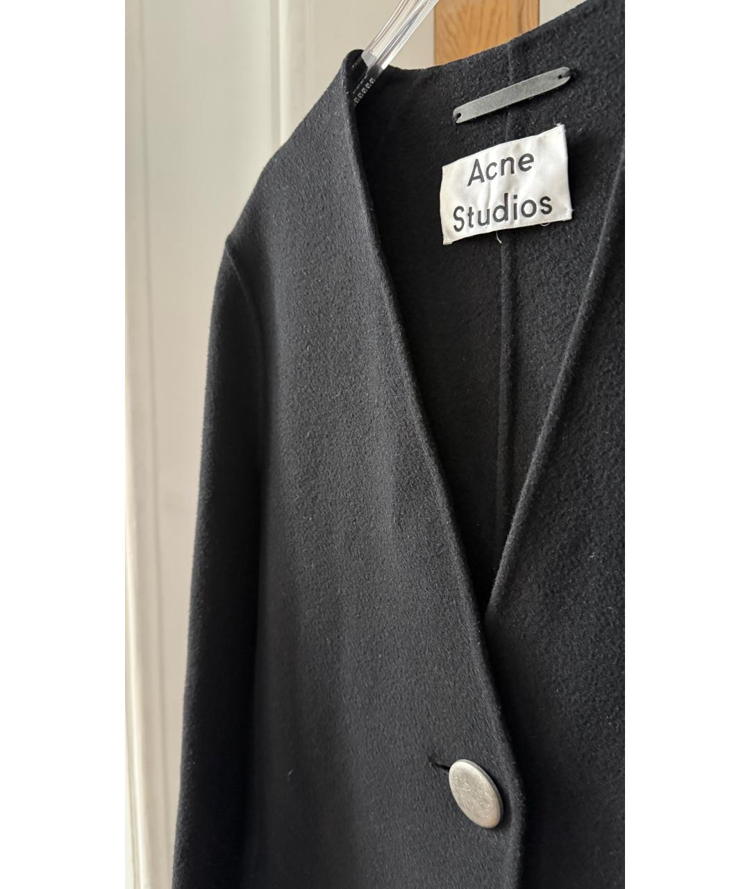 ACNE STUDIOS Черное шерстяное пальто, фото 3