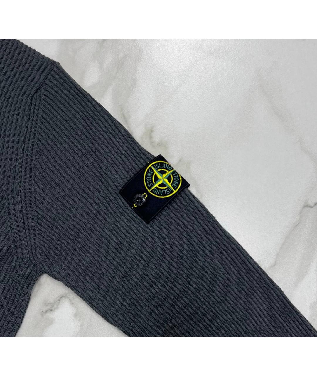 STONE ISLAND Антрацитовый шерстяной кардиган, фото 3