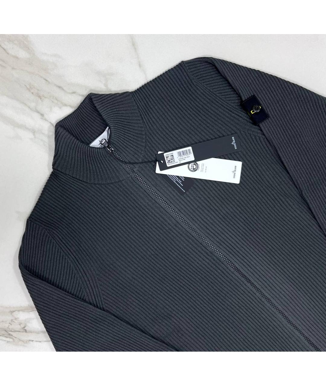 STONE ISLAND Антрацитовый шерстяной кардиган, фото 2