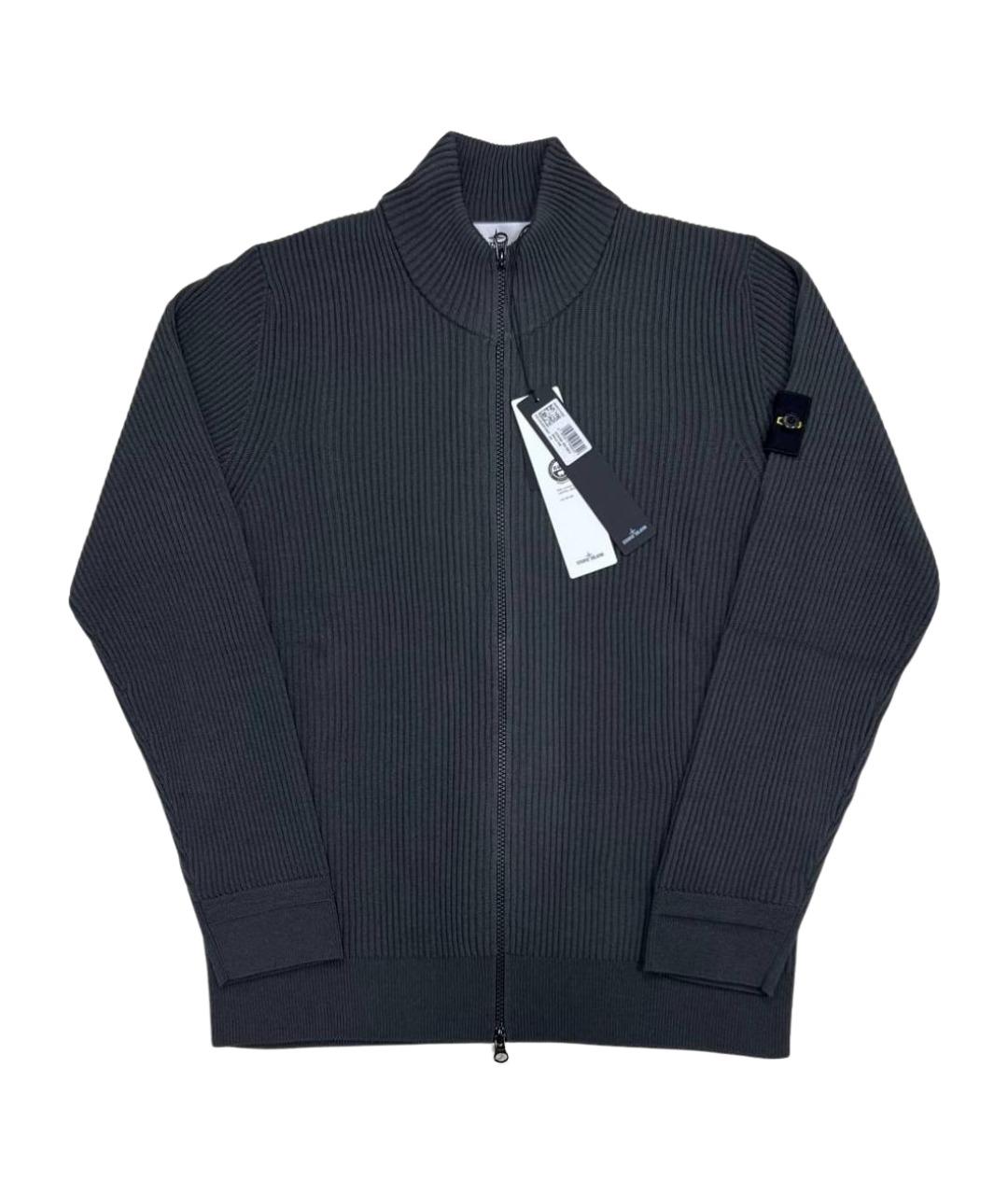 STONE ISLAND Антрацитовый шерстяной кардиган, фото 1