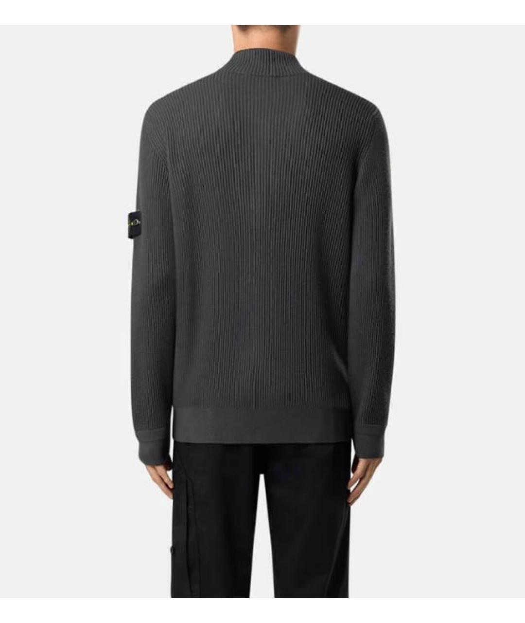 STONE ISLAND Антрацитовый шерстяной кардиган, фото 9