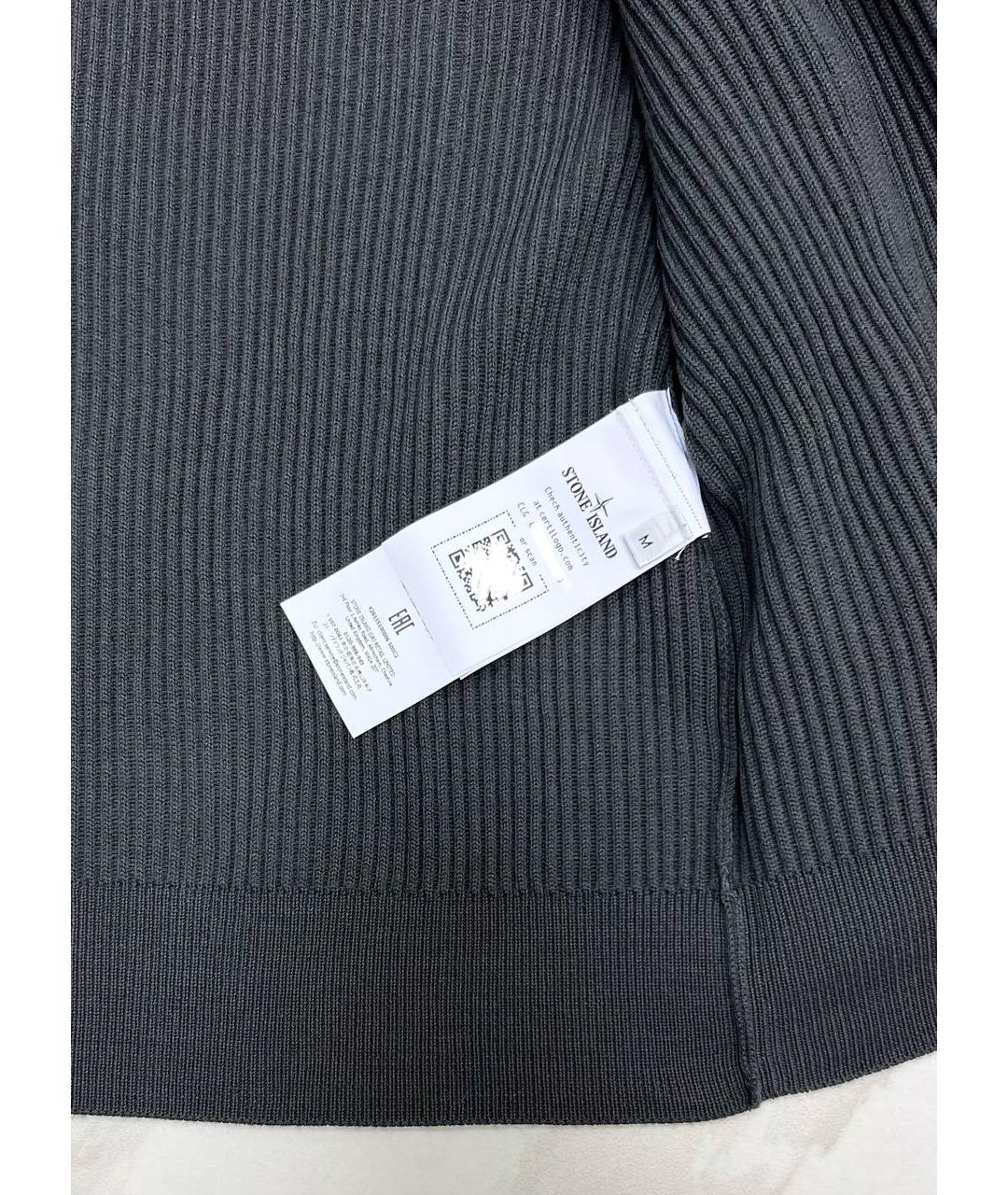 STONE ISLAND Антрацитовый шерстяной кардиган, фото 6