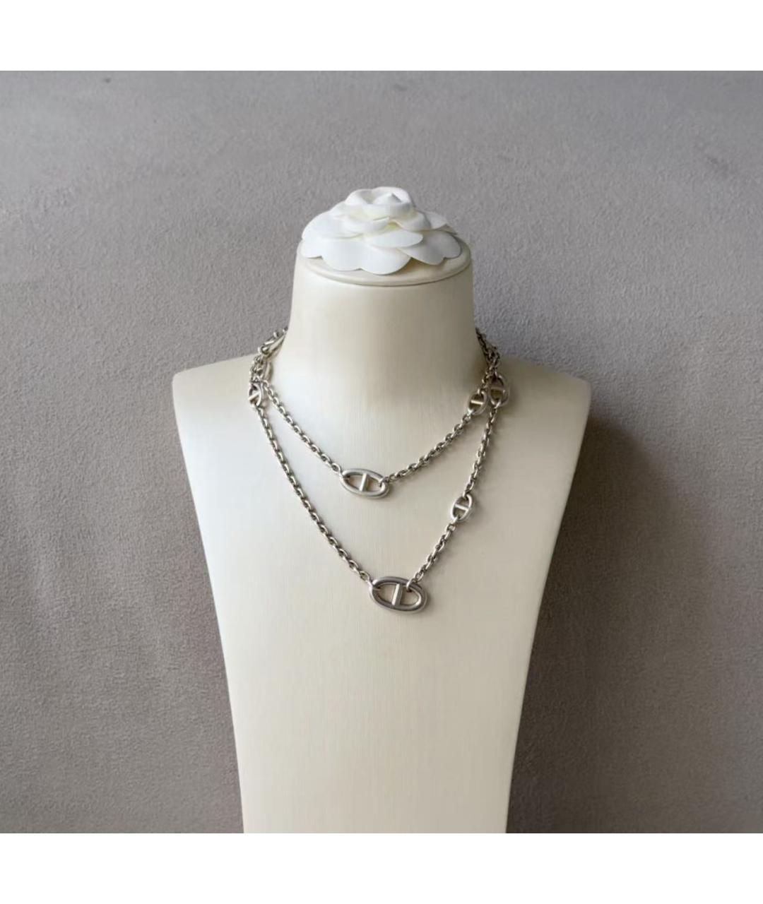 HERMES Серебряное серебряное колье, фото 5