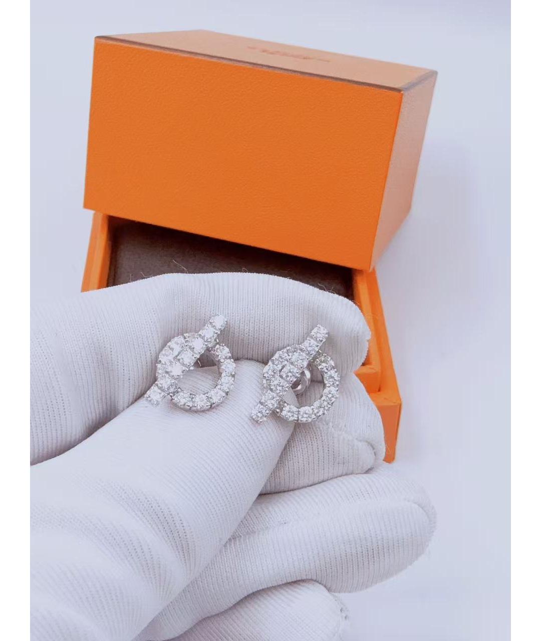 HERMES Серебряные серьги из белого золота, фото 6