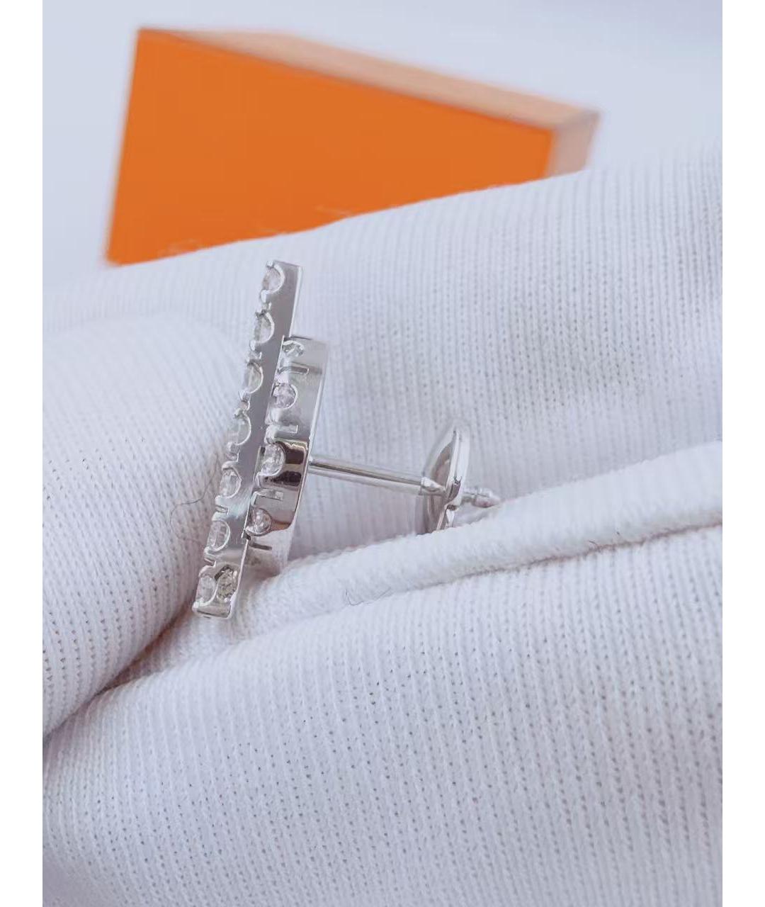 HERMES Серебряные серьги из белого золота, фото 5