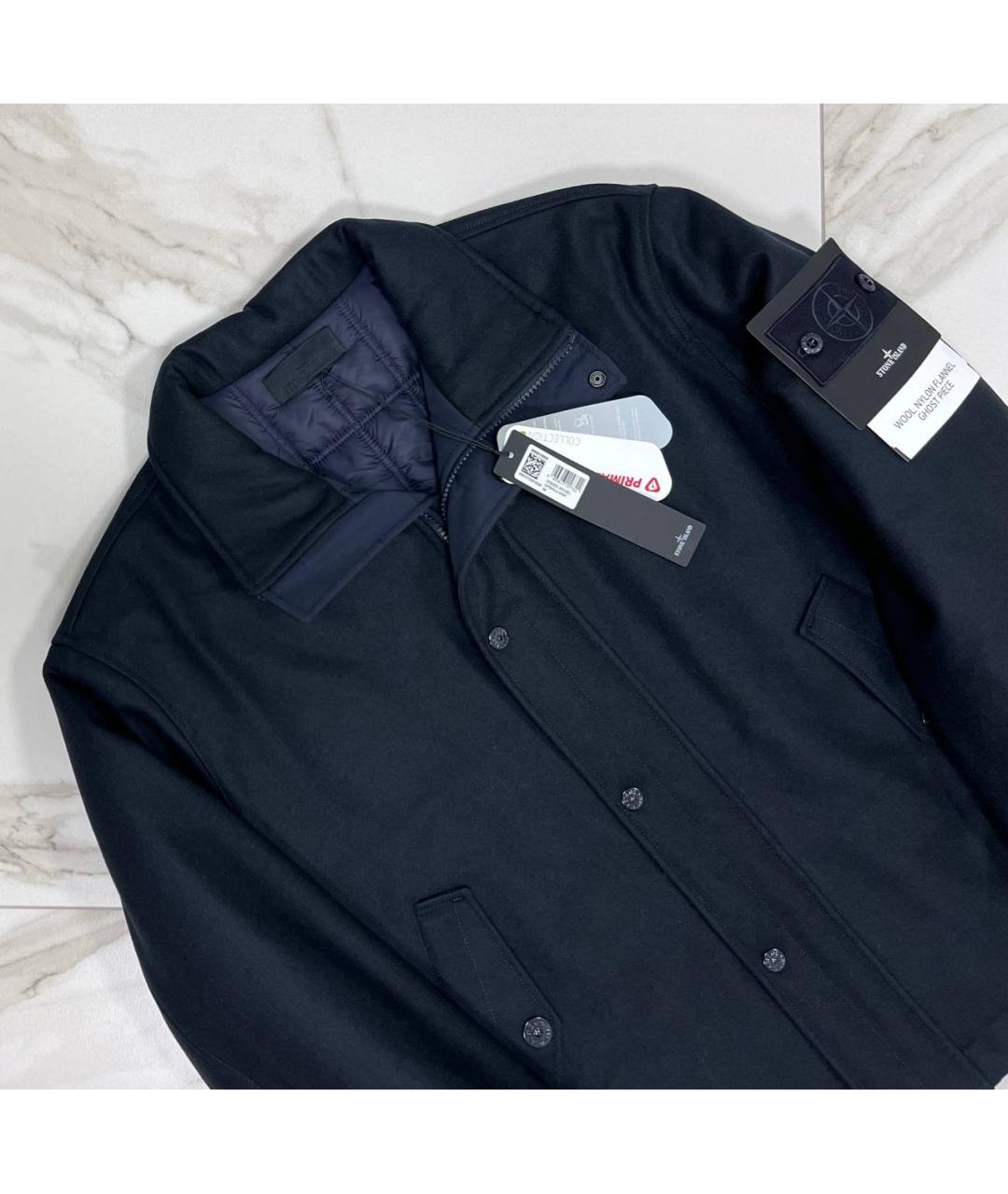 STONE ISLAND Темно-синяя шерстяная куртка, фото 2