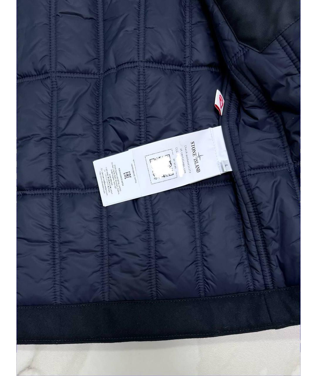 STONE ISLAND Темно-синяя шерстяная куртка, фото 7