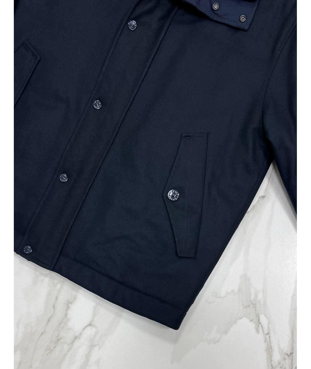 STONE ISLAND Темно-синяя шерстяная куртка, фото 4