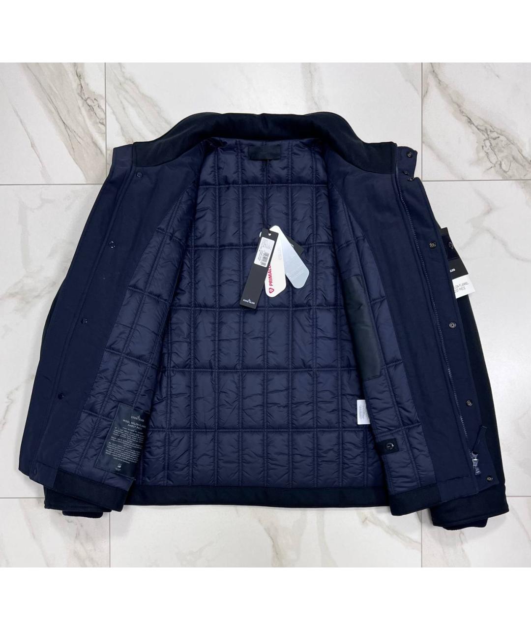 STONE ISLAND Темно-синяя шерстяная куртка, фото 5