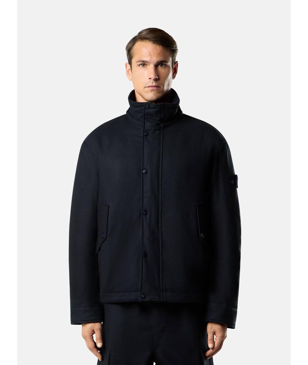 STONE ISLAND Темно-синяя шерстяная куртка, фото 9