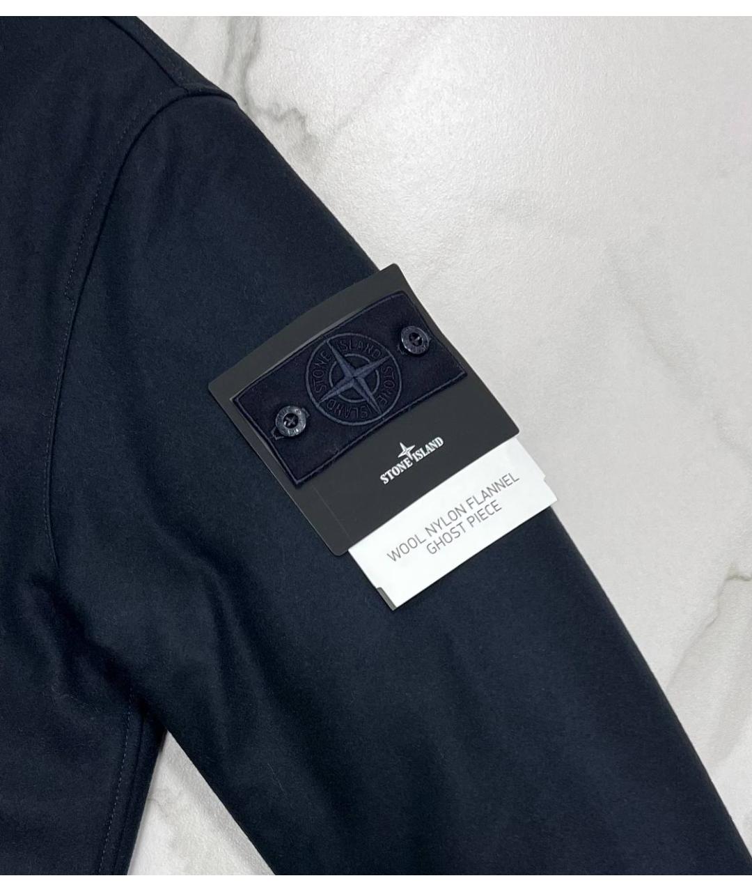 STONE ISLAND Темно-синяя шерстяная куртка, фото 3