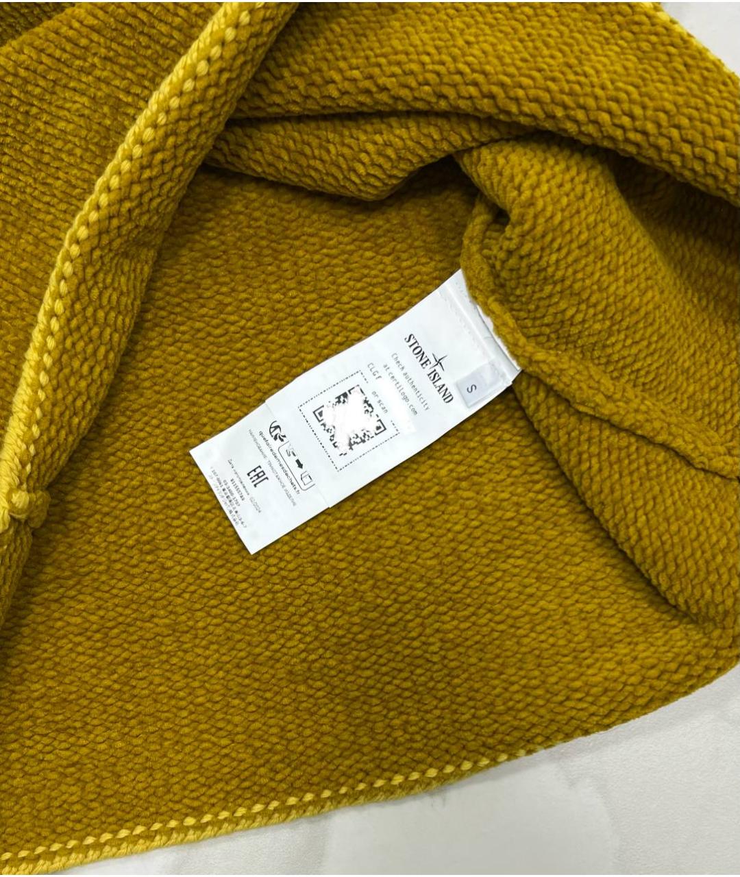 STONE ISLAND Горчичный хлопковый джемпер / свитер, фото 5