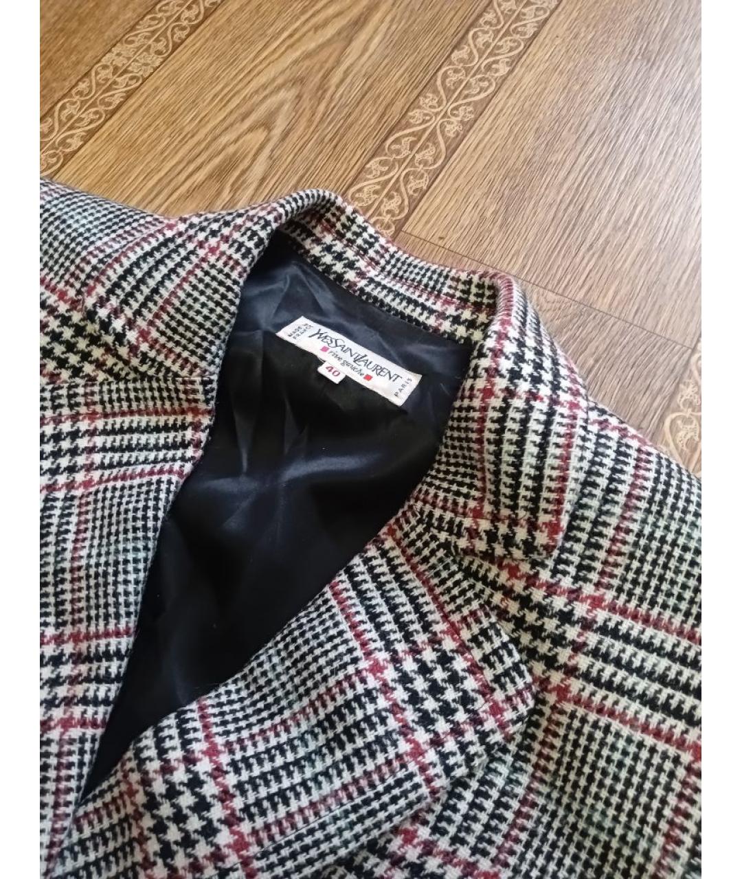 SAINT LAURENT Серый твидовый жакет/пиджак, фото 5