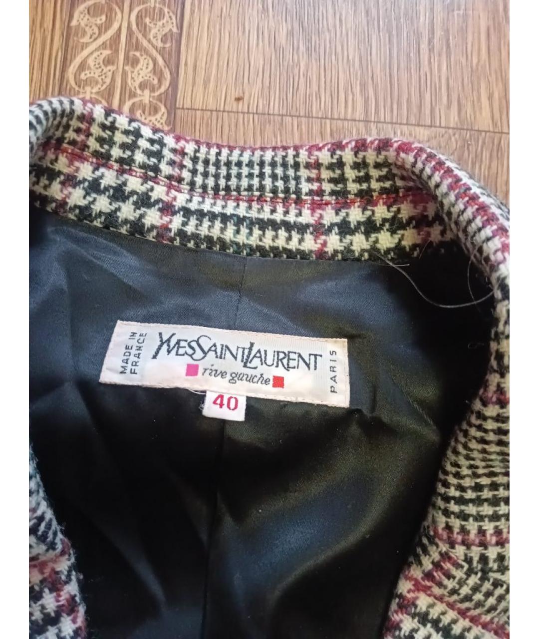 SAINT LAURENT Серый твидовый жакет/пиджак, фото 3