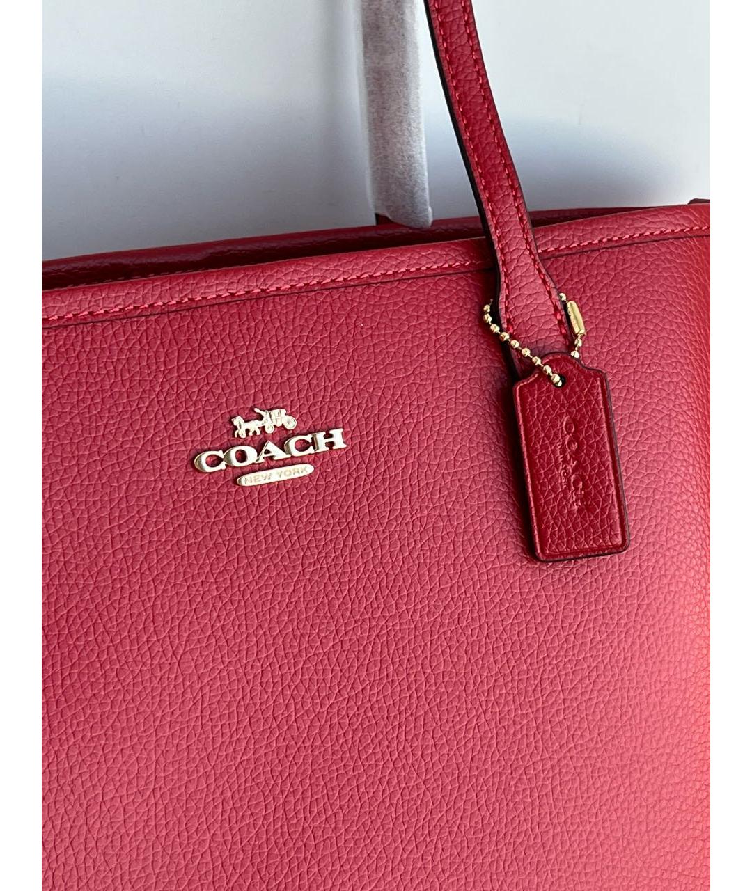 COACH Красная кожаная сумка тоут, фото 8