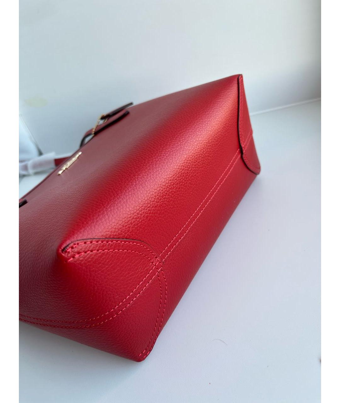COACH Красная кожаная сумка тоут, фото 7