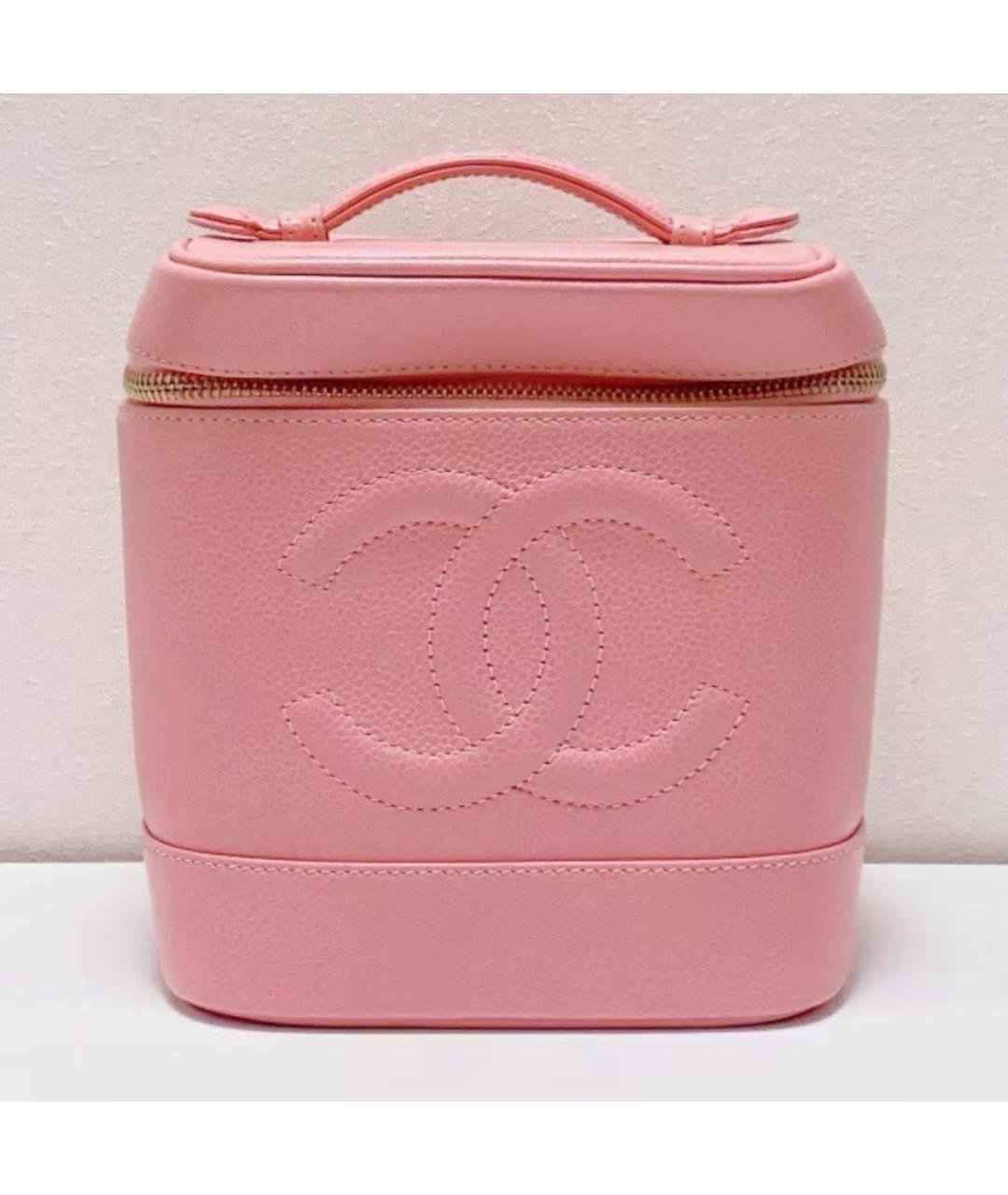 CHANEL Розовая кожаная сумка с короткими ручками, фото 4