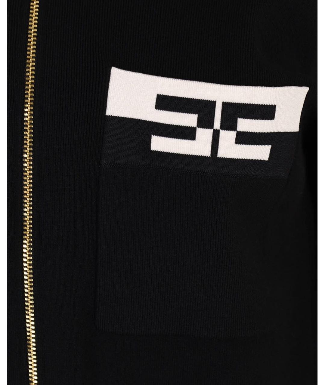 ELISABETTA FRANCHI Черный вискозный джемпер / свитер, фото 3