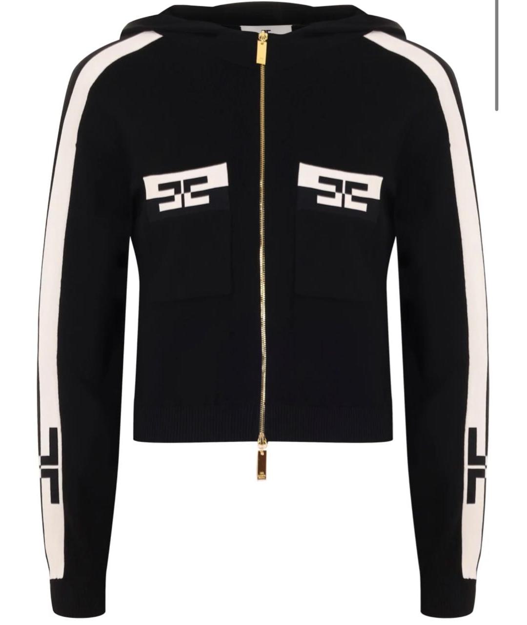 ELISABETTA FRANCHI Черный вискозный джемпер / свитер, фото 5