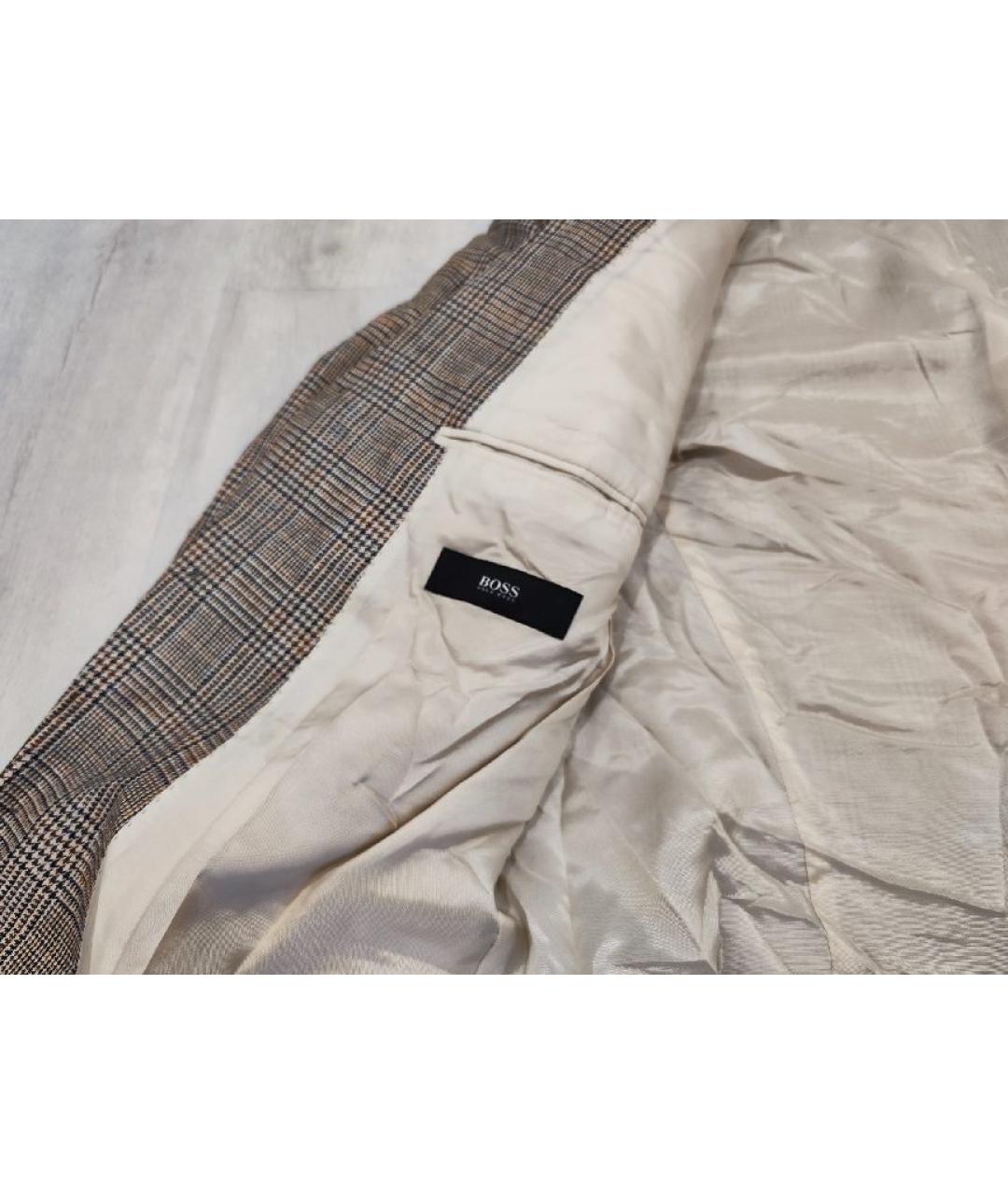 HUGO BOSS Серый шерстяной пиджак, фото 4