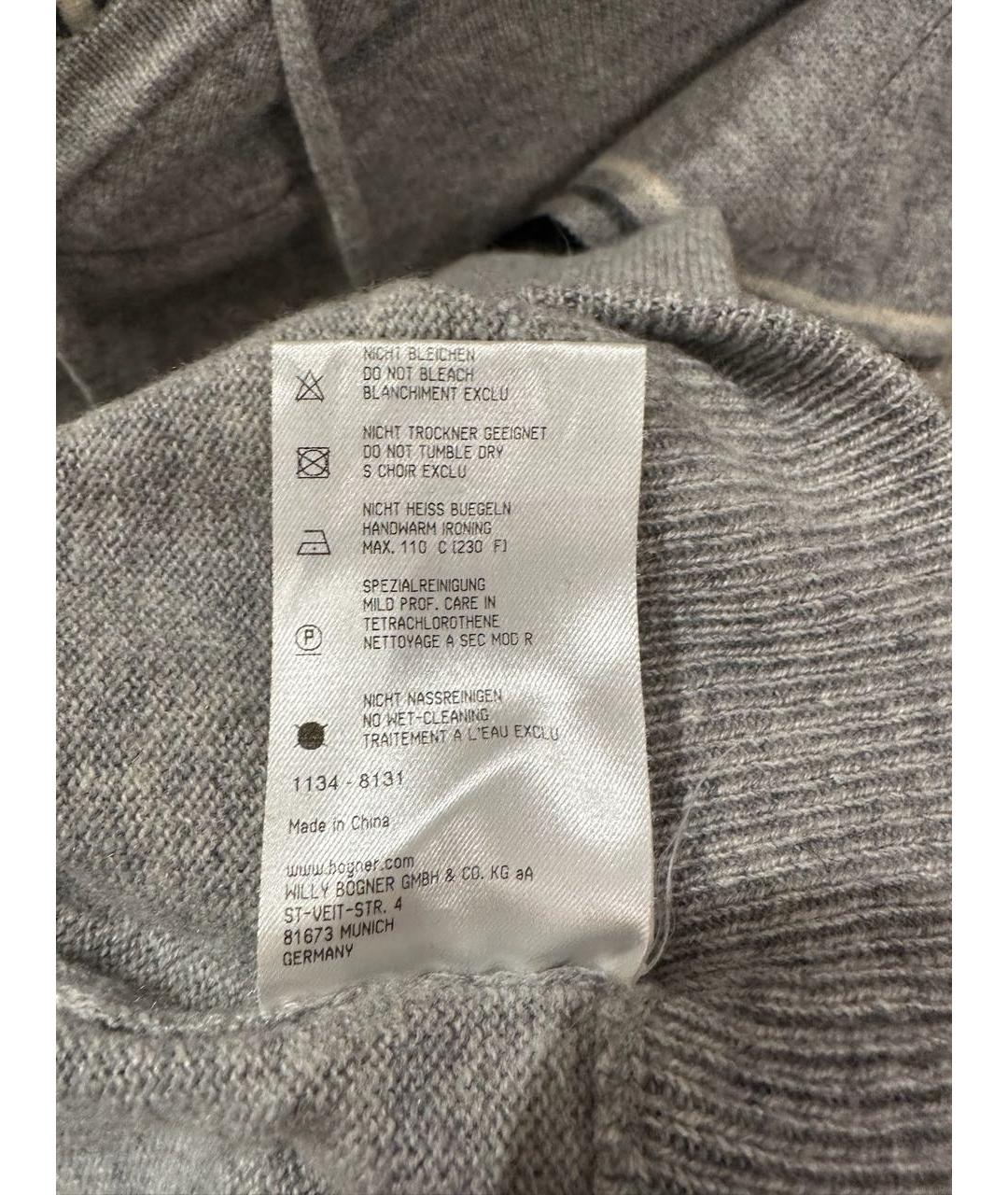 BOGNER Серый кашемировый джемпер / свитер, фото 2