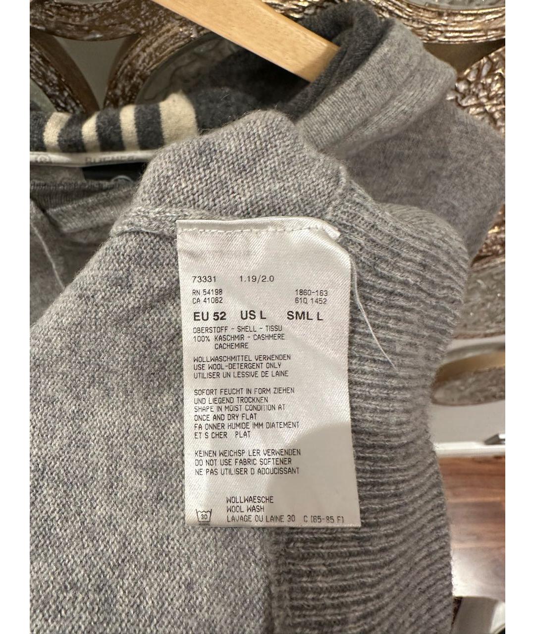 BOGNER Серый кашемировый джемпер / свитер, фото 5