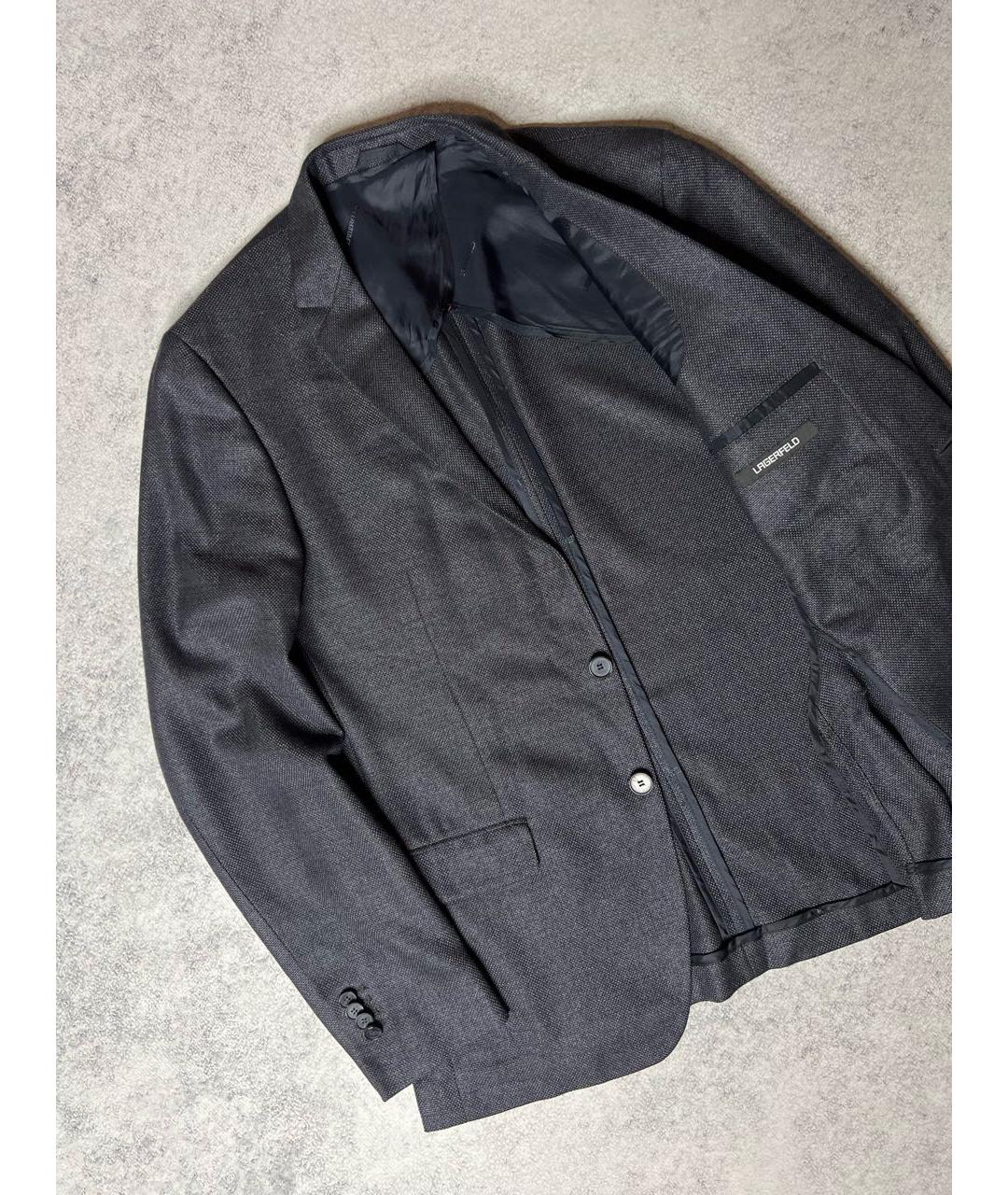 KARL LAGERFELD Серый шерстяной пиджак, фото 3