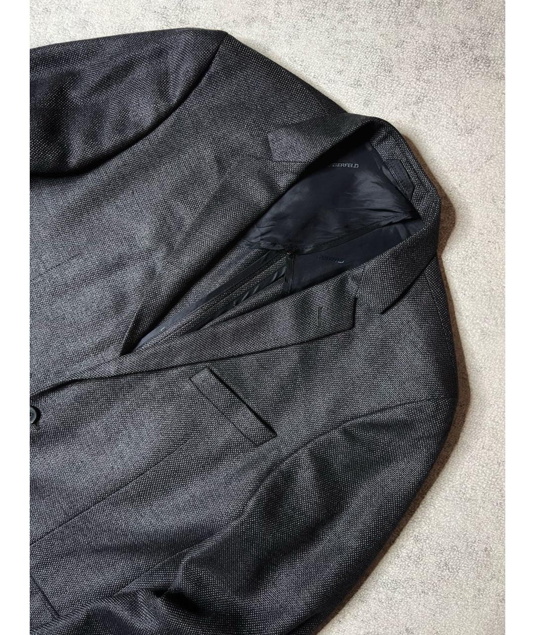 KARL LAGERFELD Серый шерстяной пиджак, фото 2