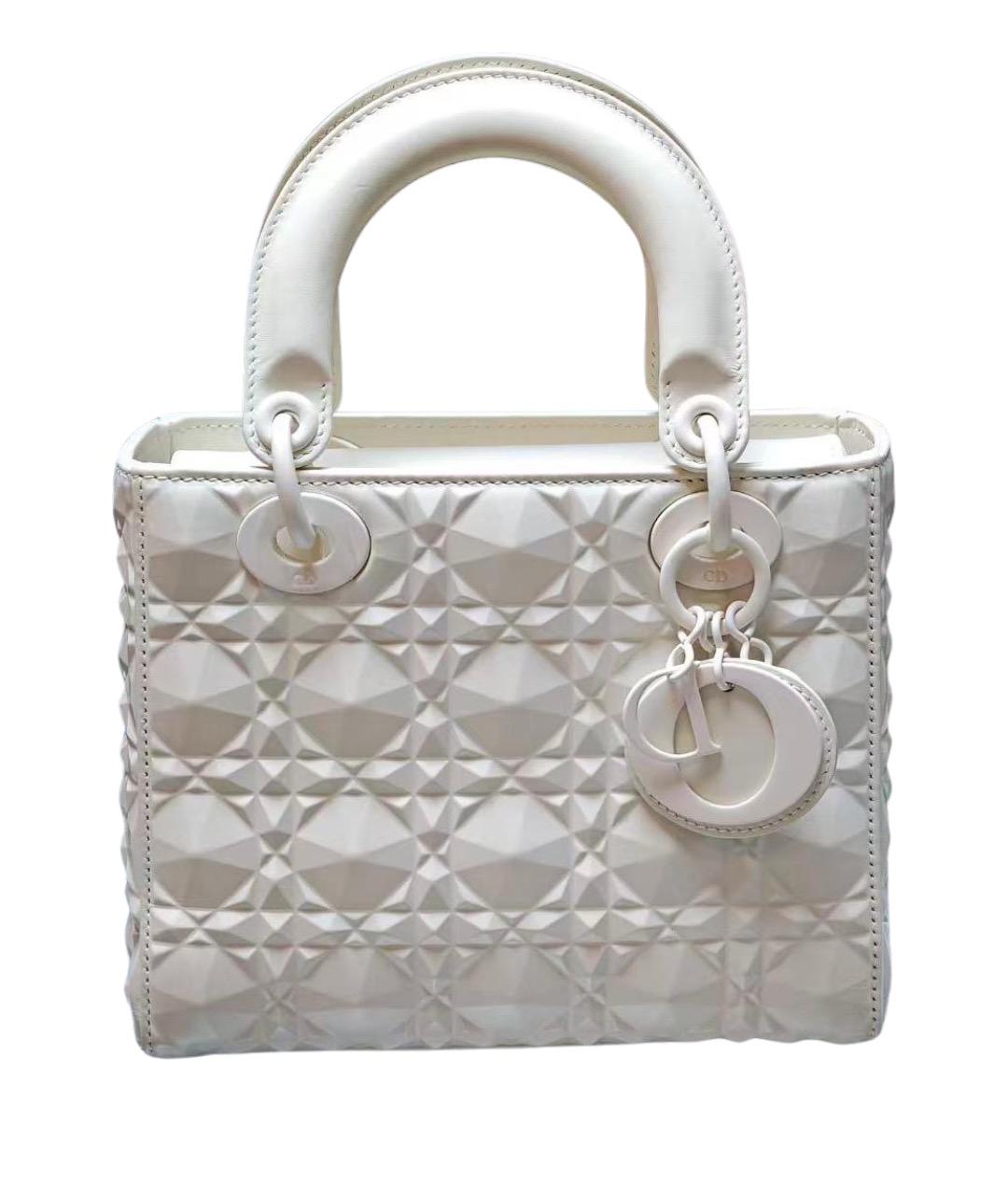 CHRISTIAN DIOR Белая кожаная сумка через плечо, фото 1