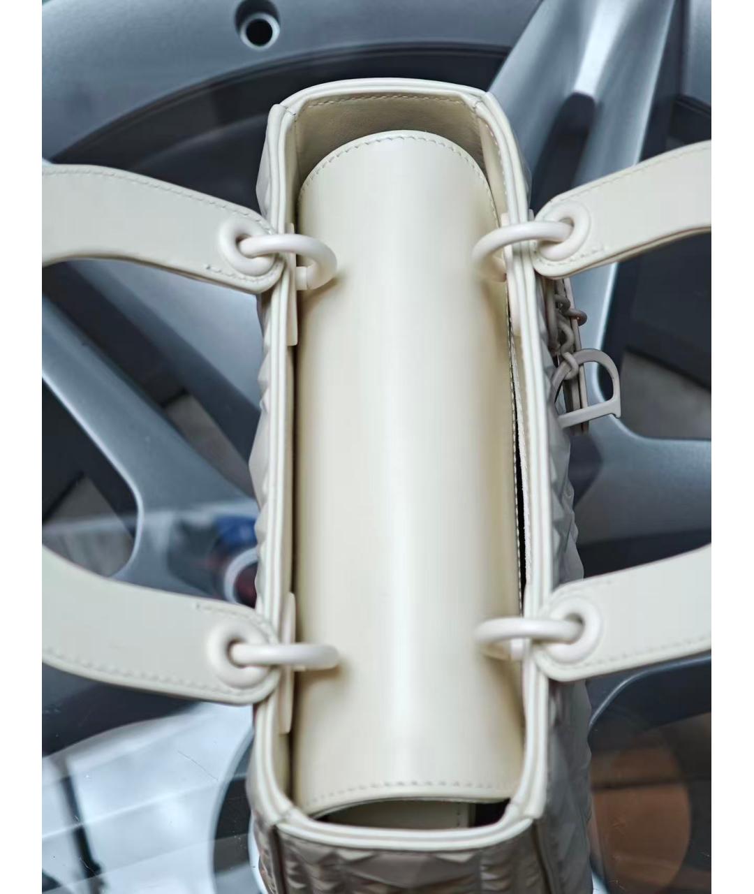 CHRISTIAN DIOR Белая кожаная сумка через плечо, фото 4