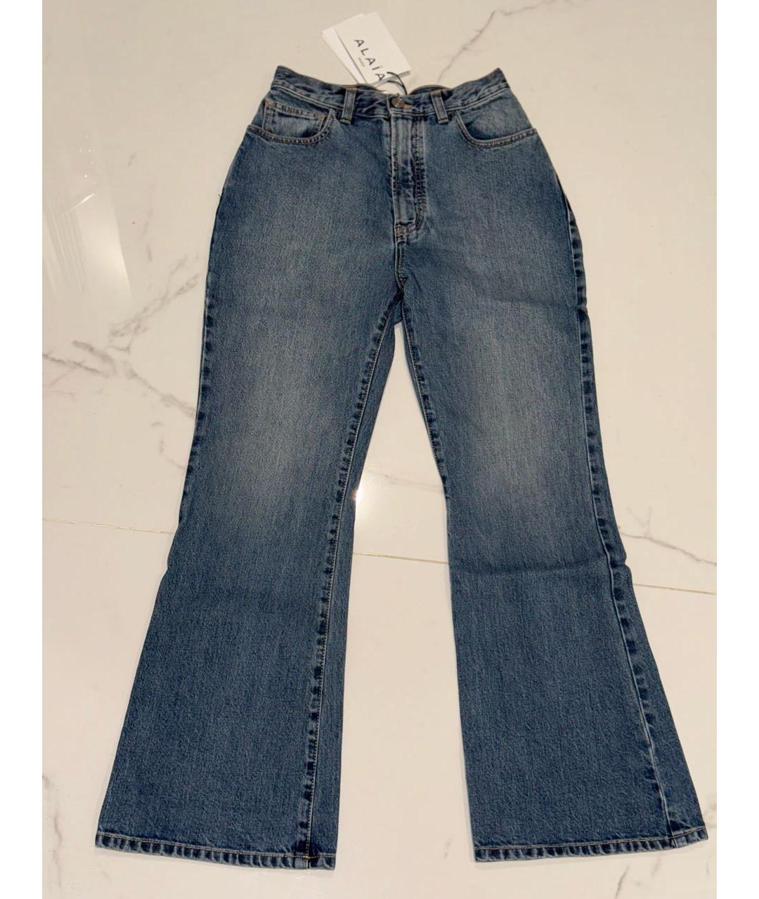ALAIA Синие хлопковые джинсы клеш, фото 7