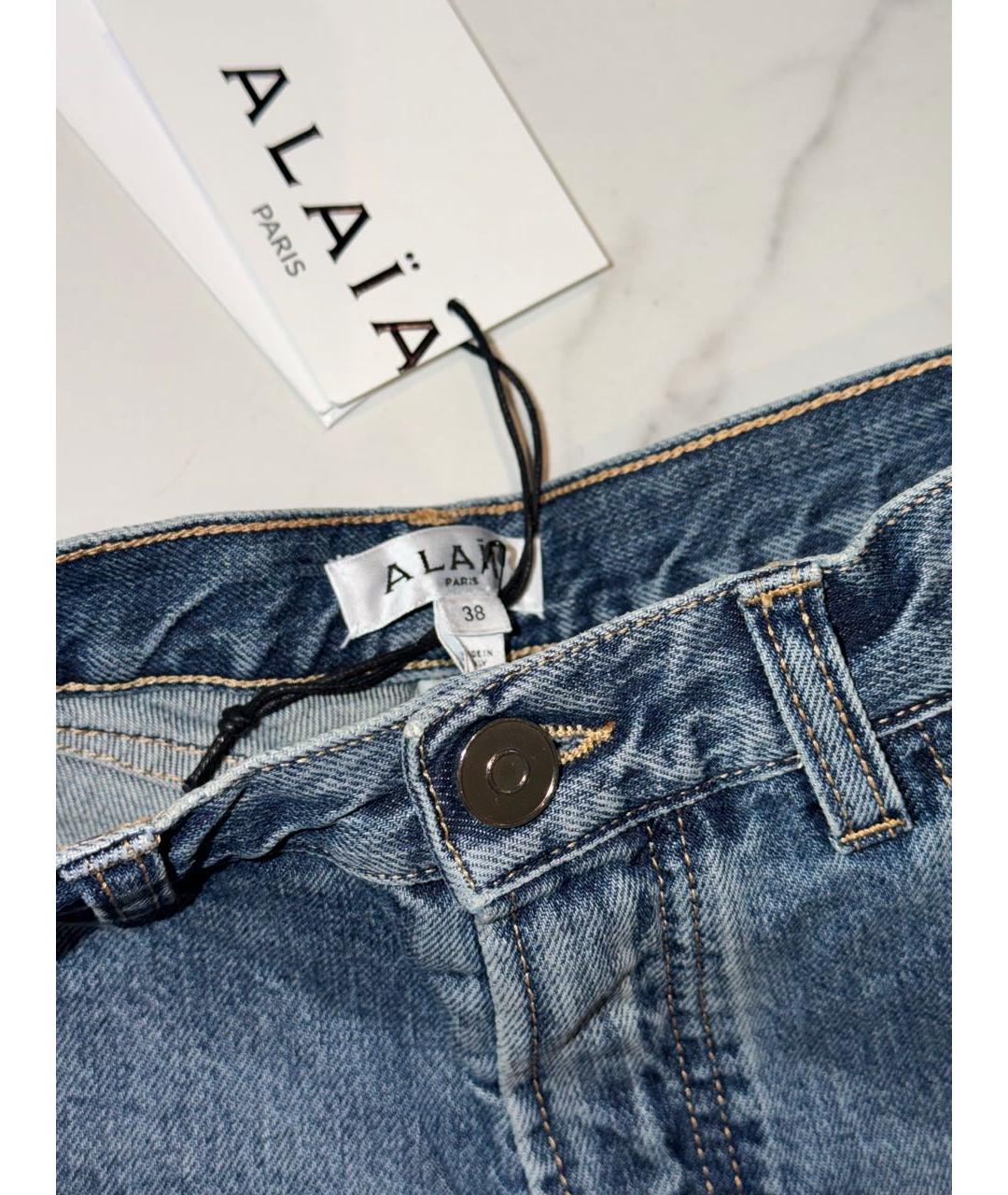 ALAIA Синие хлопковые джинсы клеш, фото 3