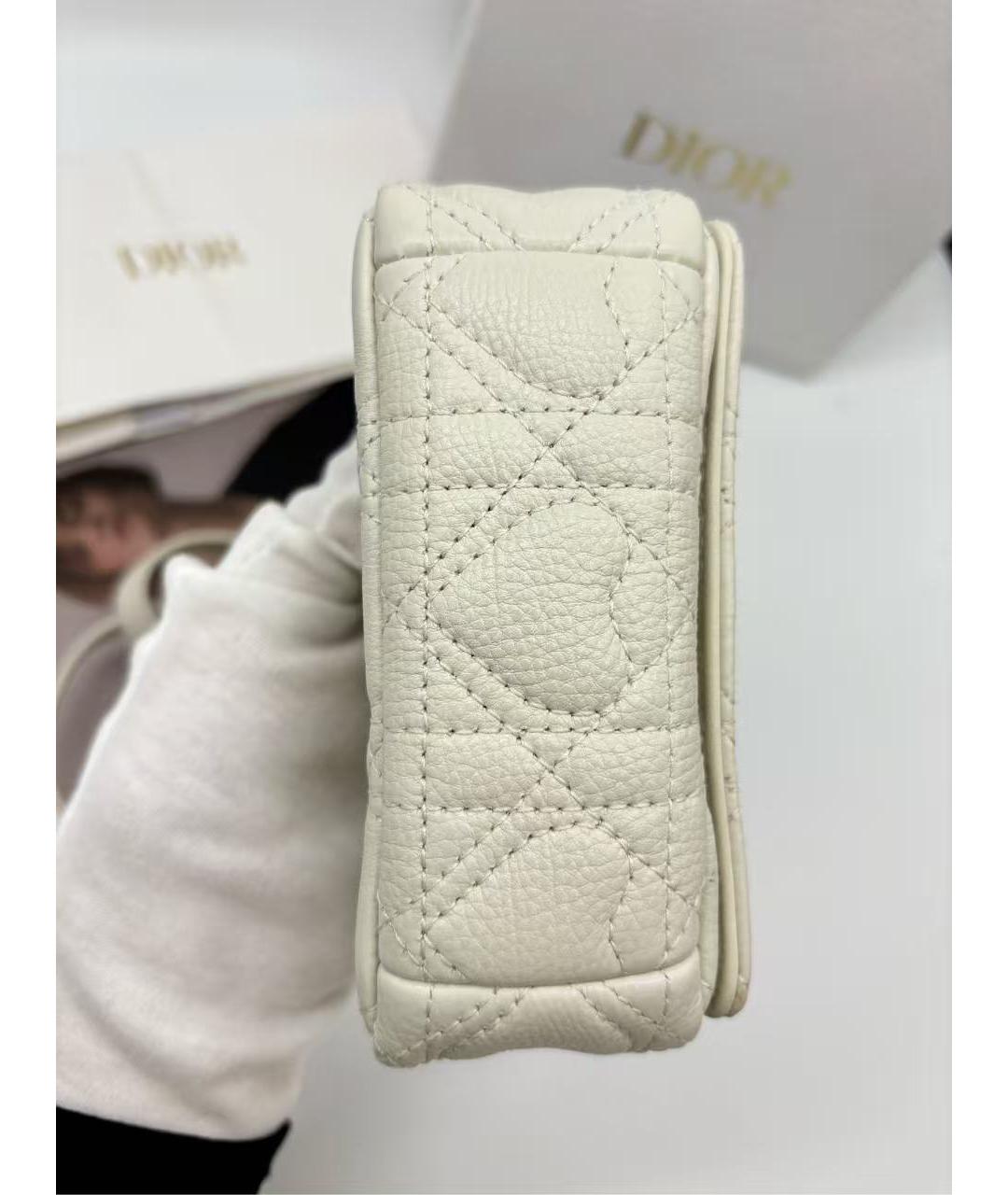 CHRISTIAN DIOR Белая кожаная сумка через плечо, фото 4