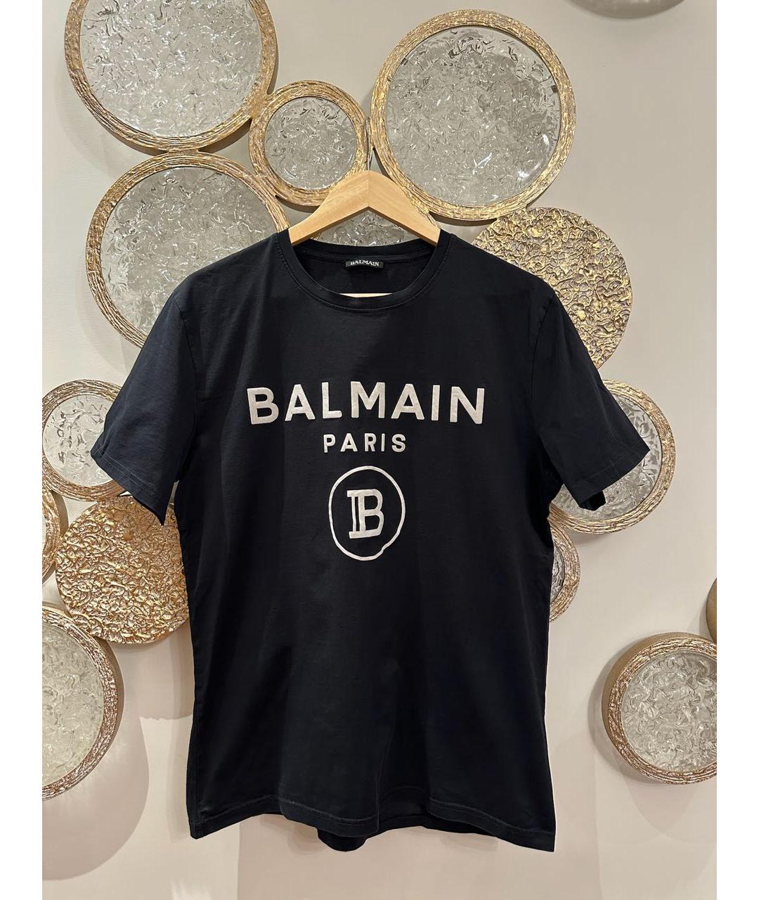 BALMAIN Черная хлопковая футболка, фото 6