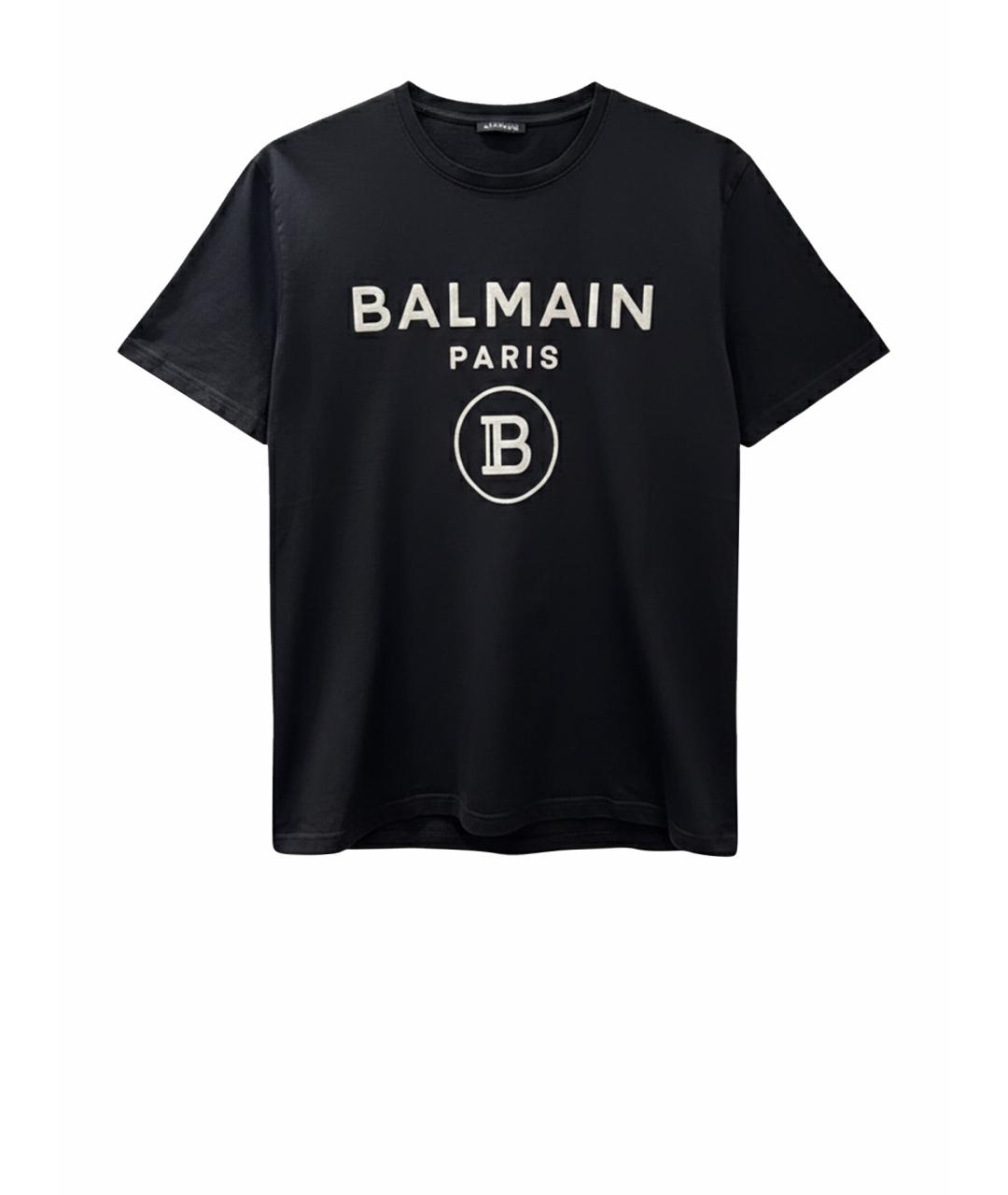 BALMAIN Черная хлопковая футболка, фото 1
